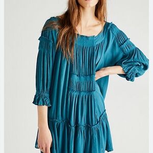 Free People Sea You There Mini Dress in sold out Lagoon Color - Small